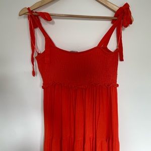 Bring orange summer maxi dress from Zara